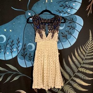 Free People Fit and Flare Deep V Dress (full boho closet🦋🌿!)